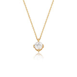Elegant Round Zircon Solitaire Pendant Necklace