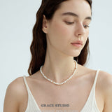 Lustrous Shell Bead Choker Necklace