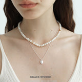 Lustrous Shell Bead Choker Necklace