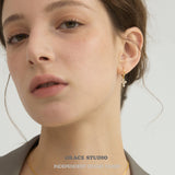 Dainty Zirconia Cross Dangle Hoop Earrings