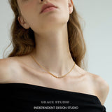 Tapered Zircon Curve Pendant Necklace