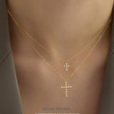 Radiant Zirconia Cross Pendant Necklace