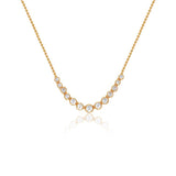 Tapered Zircon Curve Pendant Necklace