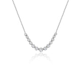 Tapered Zircon Curve Pendant Necklace