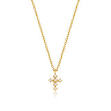 Radiant Zirconia Cross Pendant Necklace