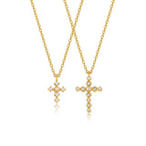 Radiant Zirconia Cross Pendant Necklace