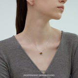 Tiger Eye Round Pendant Necklace