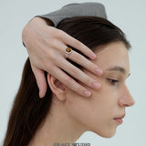 Tiger Eye Round Gemstone Ring