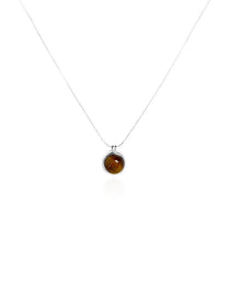 Tiger Eye Round Pendant Necklace - Grace Studio