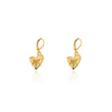 Thorn-Tipped Sculpted Heart Drop Earrings