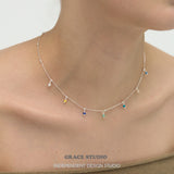 Vibrant Resin Bead Station Necklace