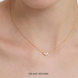 Trio Crystal V-Necklace