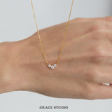 Trio Crystal V-Necklace