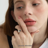 Textured Agate Open Ring