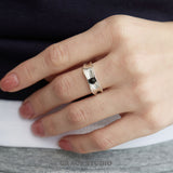 Textured Agate Open Ring