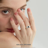 Textured Agate Open Ring