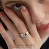 Textured Agate Open Ring