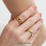 Textured Agate Open Ring