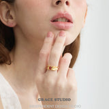 Textured Agate Open Ring