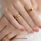 Textured Agate Open Ring