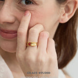 Textured Agate Open Ring