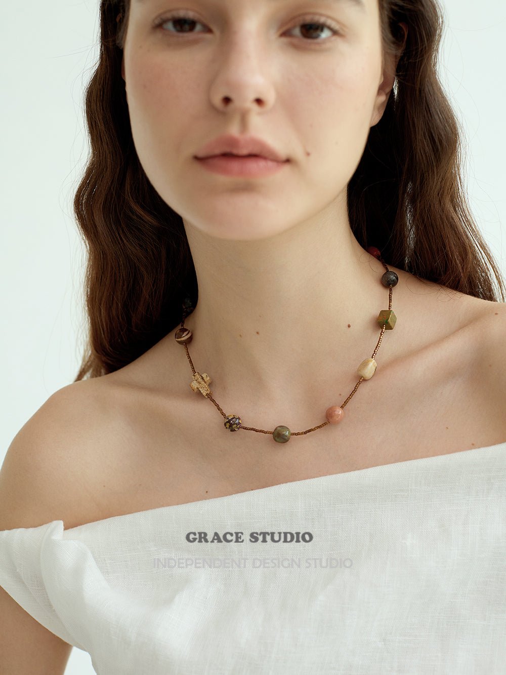 Earthen Form Beaded Necklace
