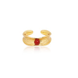 Textured Agate Open Ring