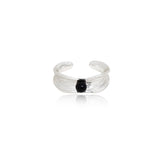 Textured Agate Open Ring