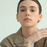 Compact Triple Dome Hoop Earrings