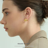 Compact Triple Dome Hoop Earrings