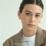 Compact Triple Dome Hoop Earrings