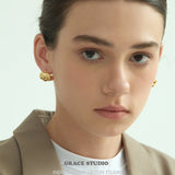 Compact Triple Dome Hoop Earrings