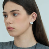 Compact Triple Dome Hoop Earrings