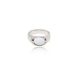 Vintage Antiqued Silver Natural Stone Ring