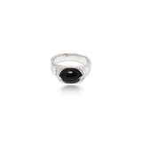 Vintage Antiqued Silver Natural Stone Ring