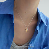 Molten Overlay Heart Pendant Necklace