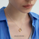 Molten Overlay Heart Pendant Necklace