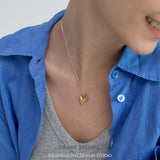 Molten Overlay Heart Pendant Necklace