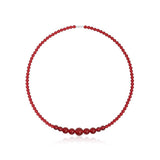 Graduated Red Agate Bead Necklace