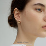 Sculpted Open Dome Stud Earrings