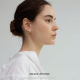 Sculpted Open Dome Stud Earrings