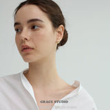Sculpted Open Dome Stud Earrings