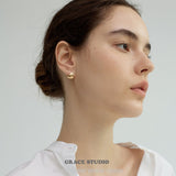 Sculpted Open Dome Stud Earrings
