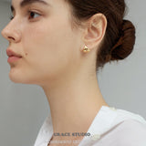 Sculpted Open Dome Stud Earrings