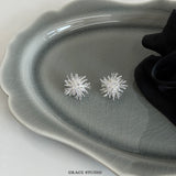 Radiant Spike Burst Cluster Stud Earrings