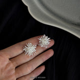 Radiant Spike Burst Cluster Stud Earrings