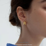 Thick Twisted Fold Hoop Earrings