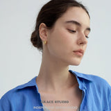 Thick Twisted Fold Hoop Earrings