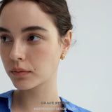 Thick Twisted Fold Hoop Earrings