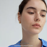 Thick Twisted Fold Hoop Earrings